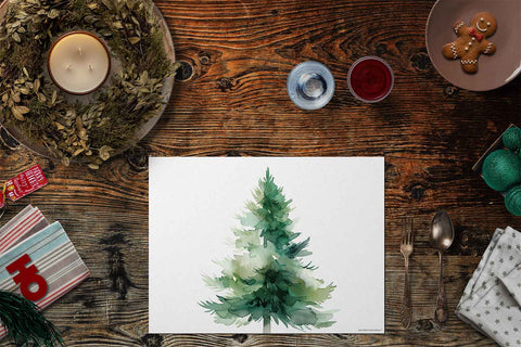 Placemat Watercolor Tree