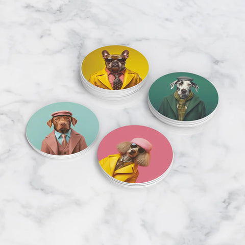 Funny Dog Coasters Gift Set