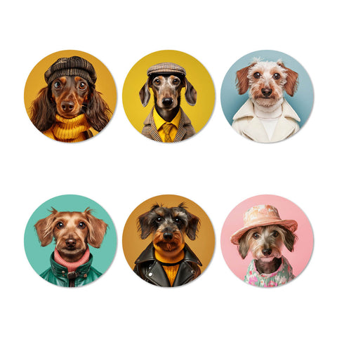 Funny Dogs Coasters Set - II