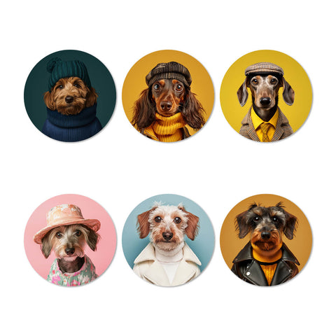 Funny Dogs Coasters Set - II