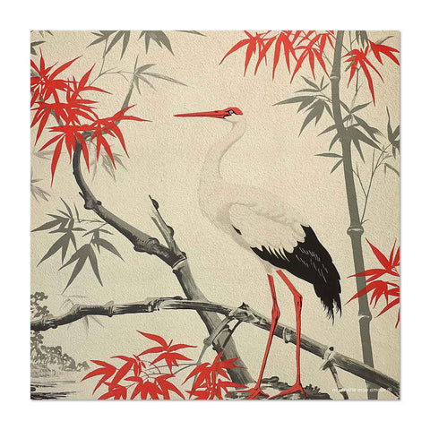 Glass Trivet Heron Red