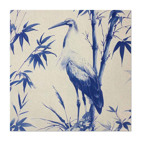 Glass Trivet Heron Blue