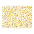 rectangular vinyl placemats featuring a terrazzo-inspired pattern in a soothing orange color palette, adding a touch of natural elegance and sophistication to any table setting, 6 different designs for a colorful table, made in Europe, easy to clean