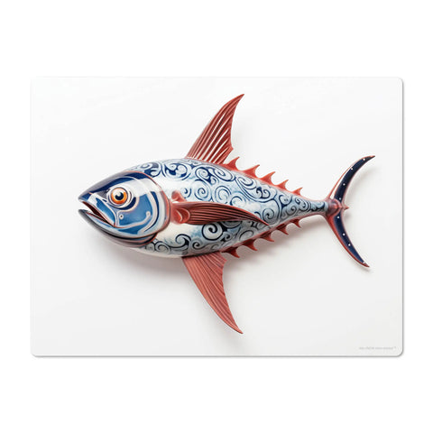 The fish pattern design on these placemats draws inspiration from faience, a form of tin-glazed pottery known for its vibrant colors and intricate designs. This historical reference brings a touch of artistic tradition to your table setting.