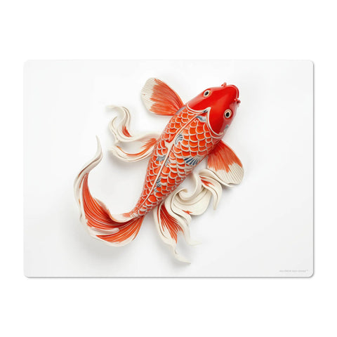 The fish pattern design on these placemats draws inspiration from faience, a form of tin-glazed pottery known for its vibrant colors and intricate designs. This historical reference brings a touch of artistic tradition to your table setting.