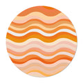 Elevate your dining experience with our round vinyl placemat featuring a design wave pattern in shades of orange. These placemats boast bold colors and are incredibly easy to clean. Bring a touch of maritime to your table setting.