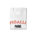 White unisex T shirt Paris district: South Pigalle model with recognizable colors of the district. Fitted T shirt and 100% cotton that will give you style with this colorful neighborhood. Also available with other emblematic neighborhoods of Paris to show your love for this city rich in history and emotion.